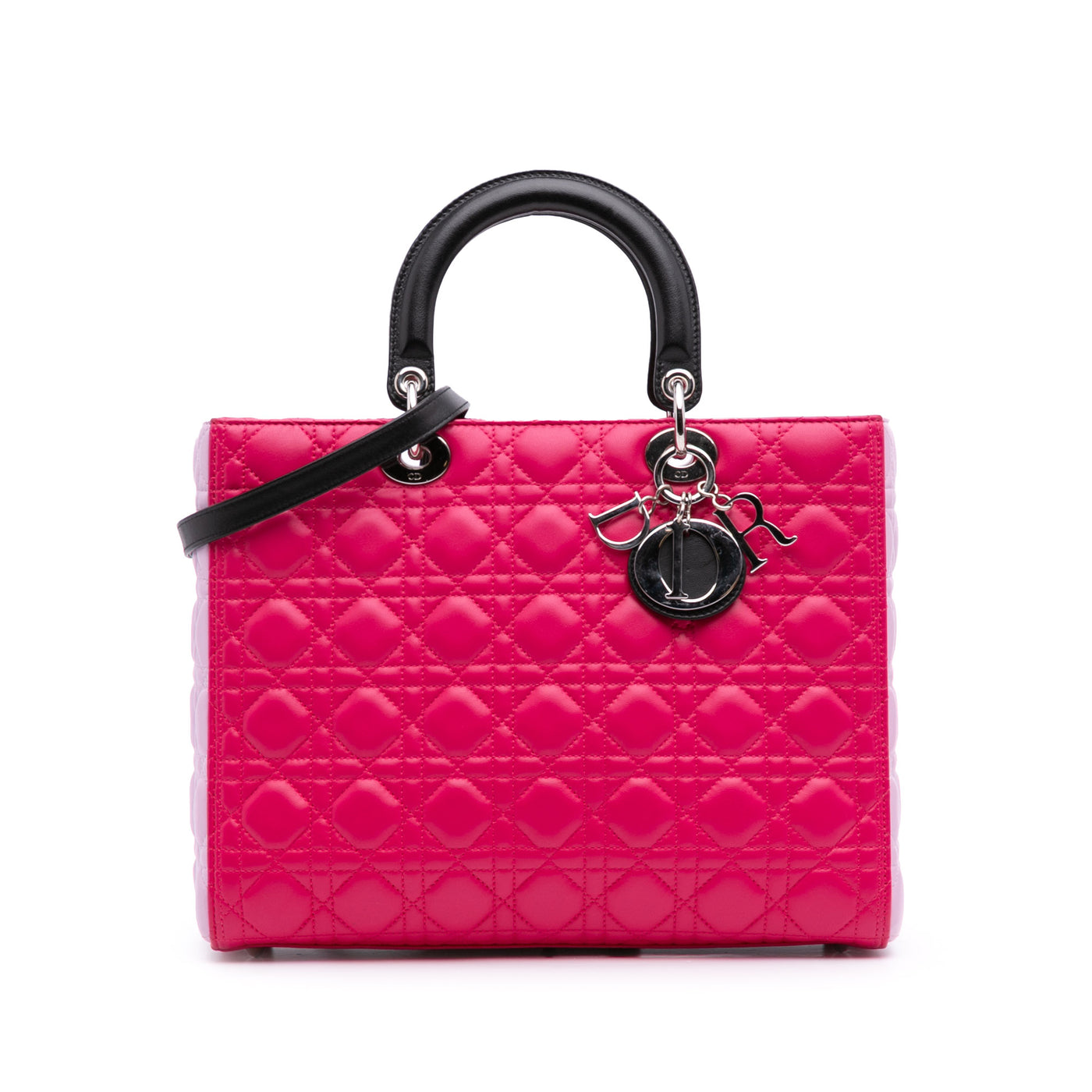 Large Tricolor Lambskin Cannage Lady Dior - Image 1