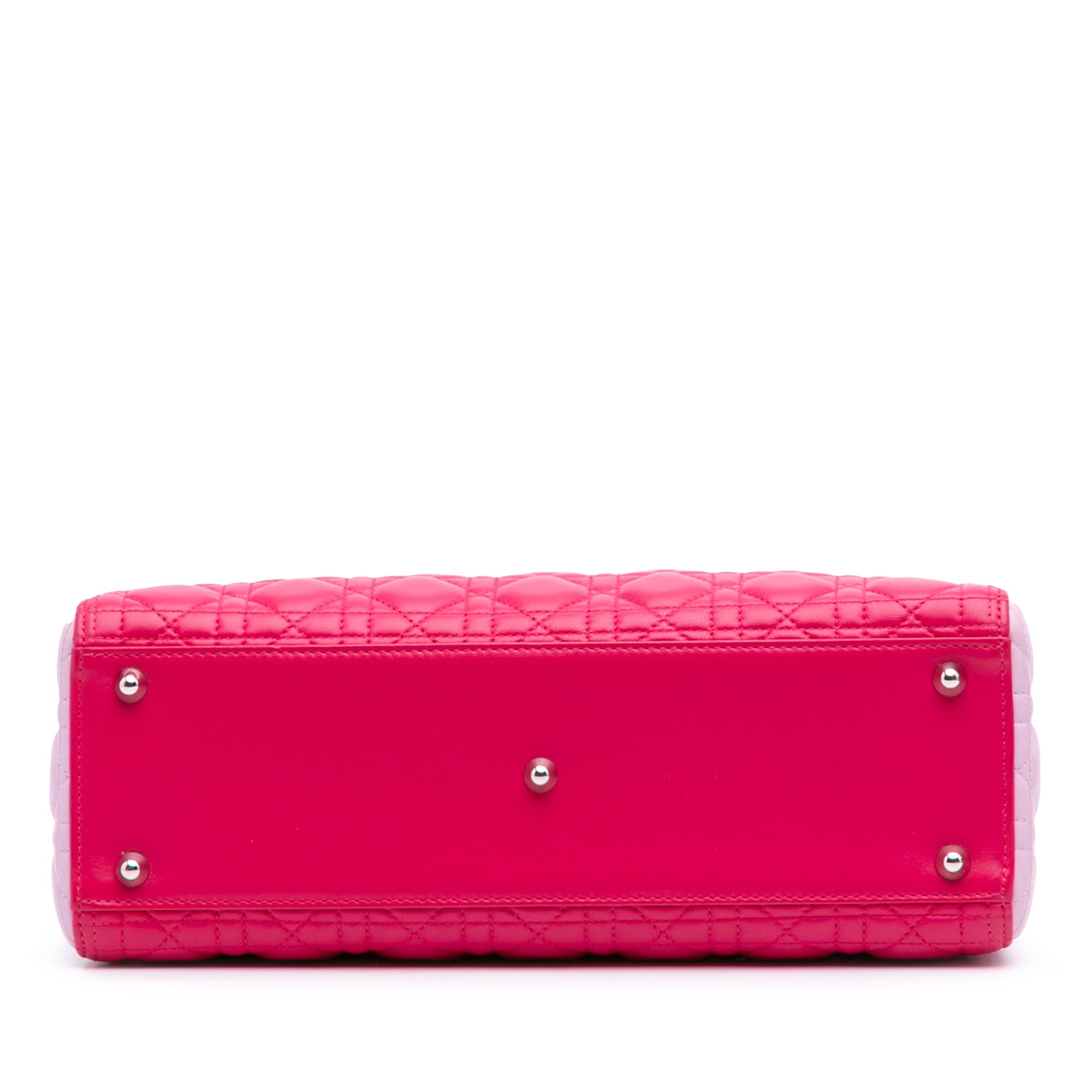 Large Tricolor Lambskin Cannage Lady Dior - Image 3