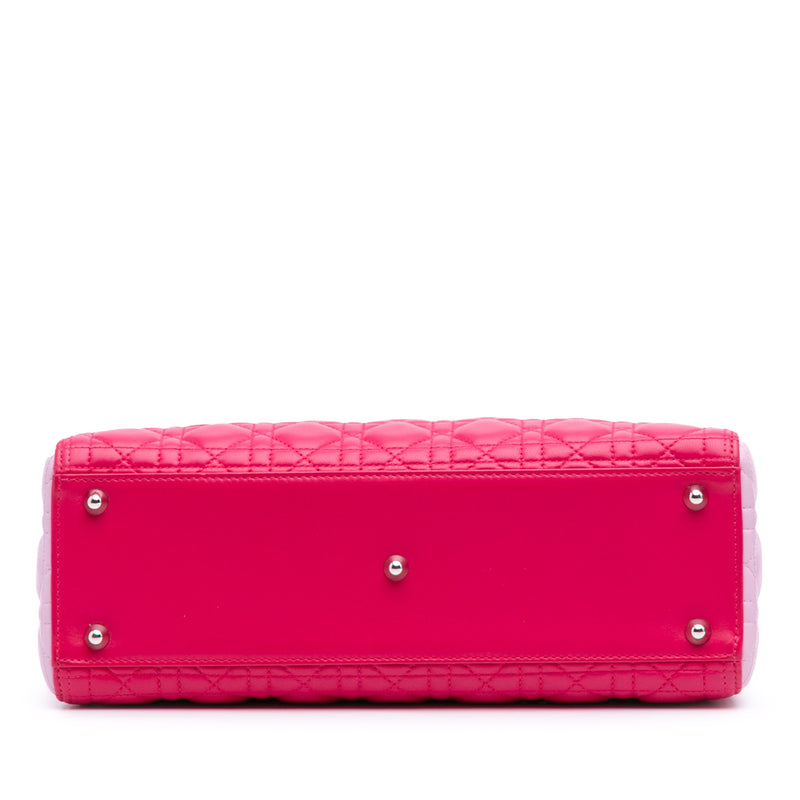 Large Tricolor Lambskin Cannage Lady Dior - Image 3