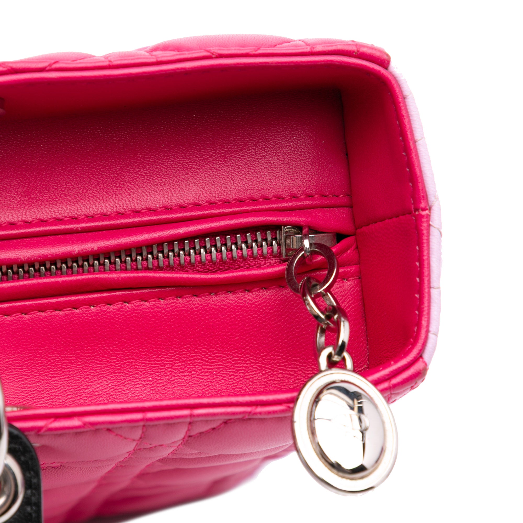 Large Tricolor Lambskin Cannage Lady Dior - Image 7