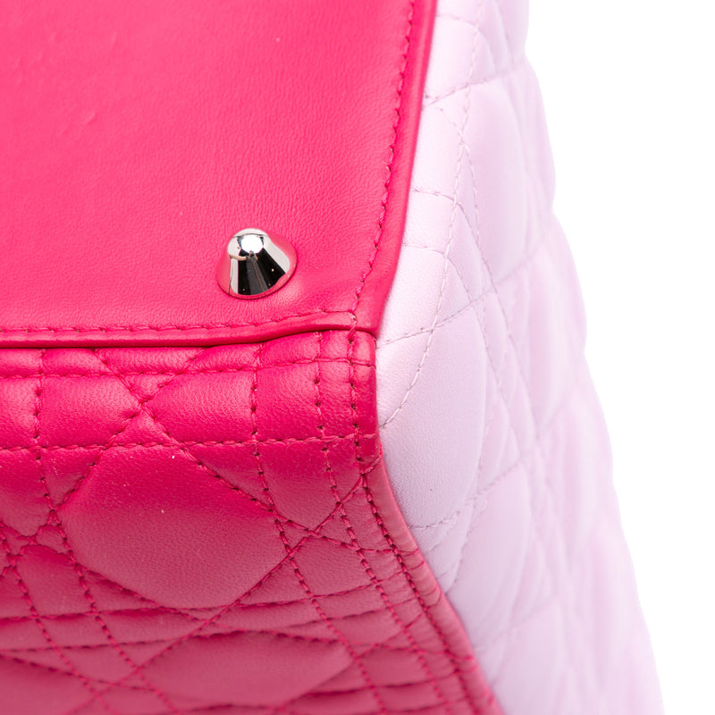 Large Tricolor Lambskin Cannage Lady Dior - Image 9