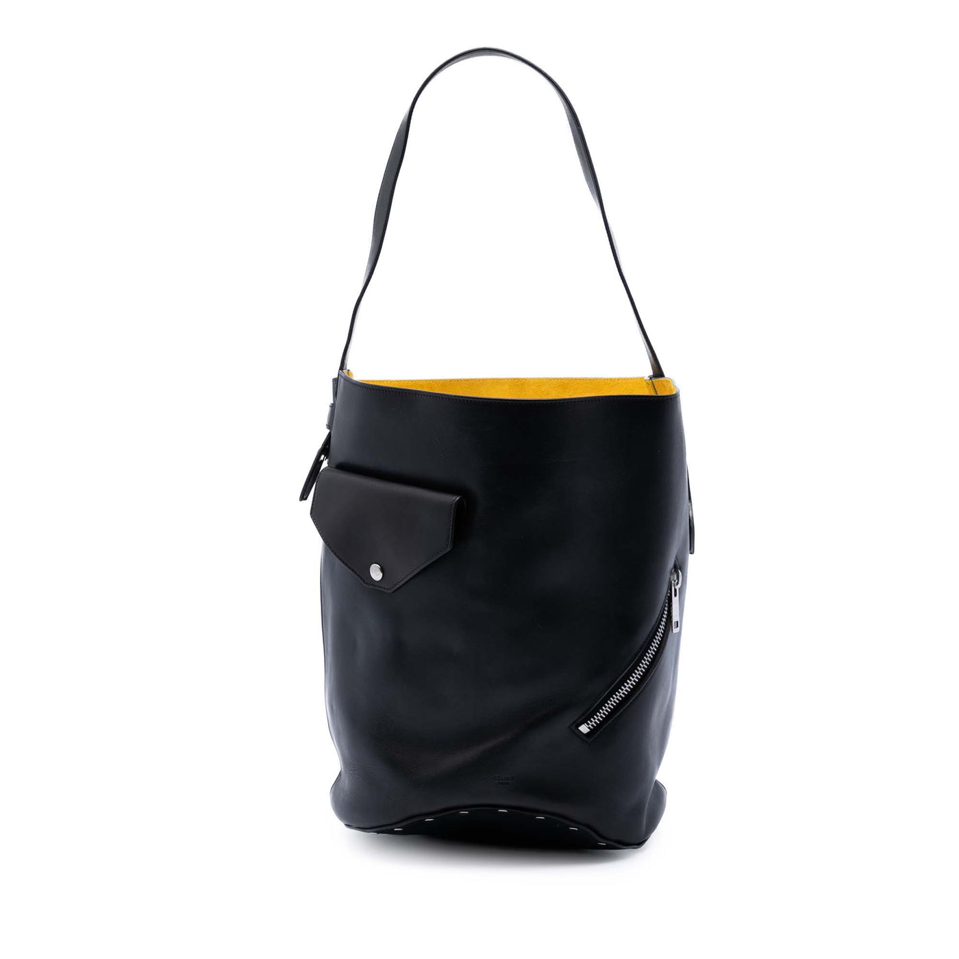 Leather Biker Bucket Bag - Image 1