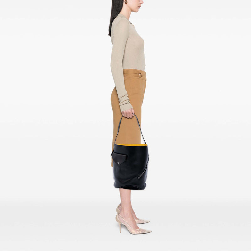 Leather Biker Bucket Bag - Image 7