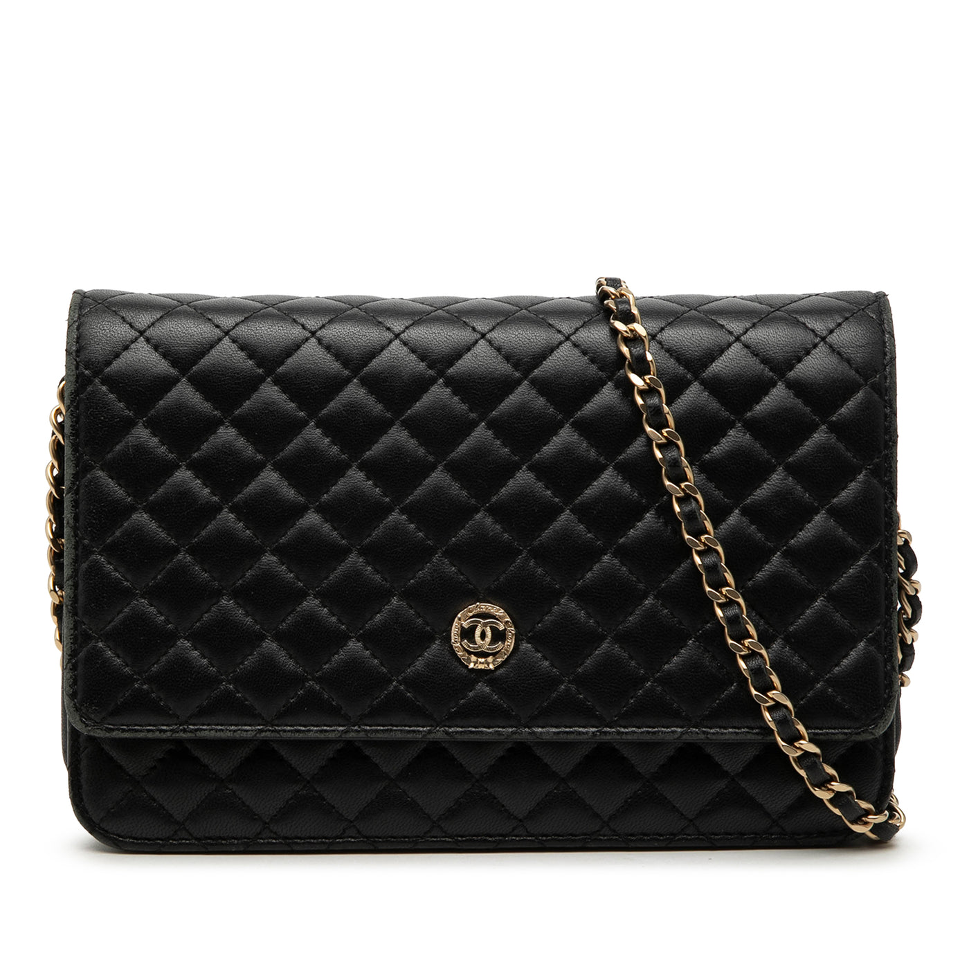 Quilted Lambskin Crest Wallet On Chain - Image 1