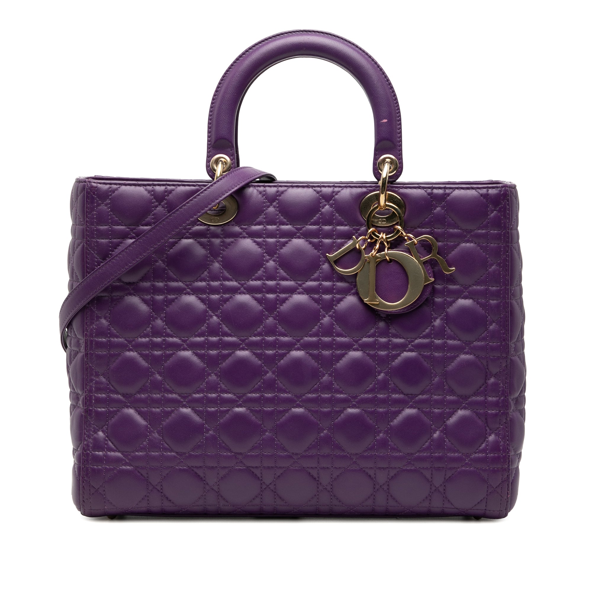 Large Lambskin Cannage Lady Dior - Image 1