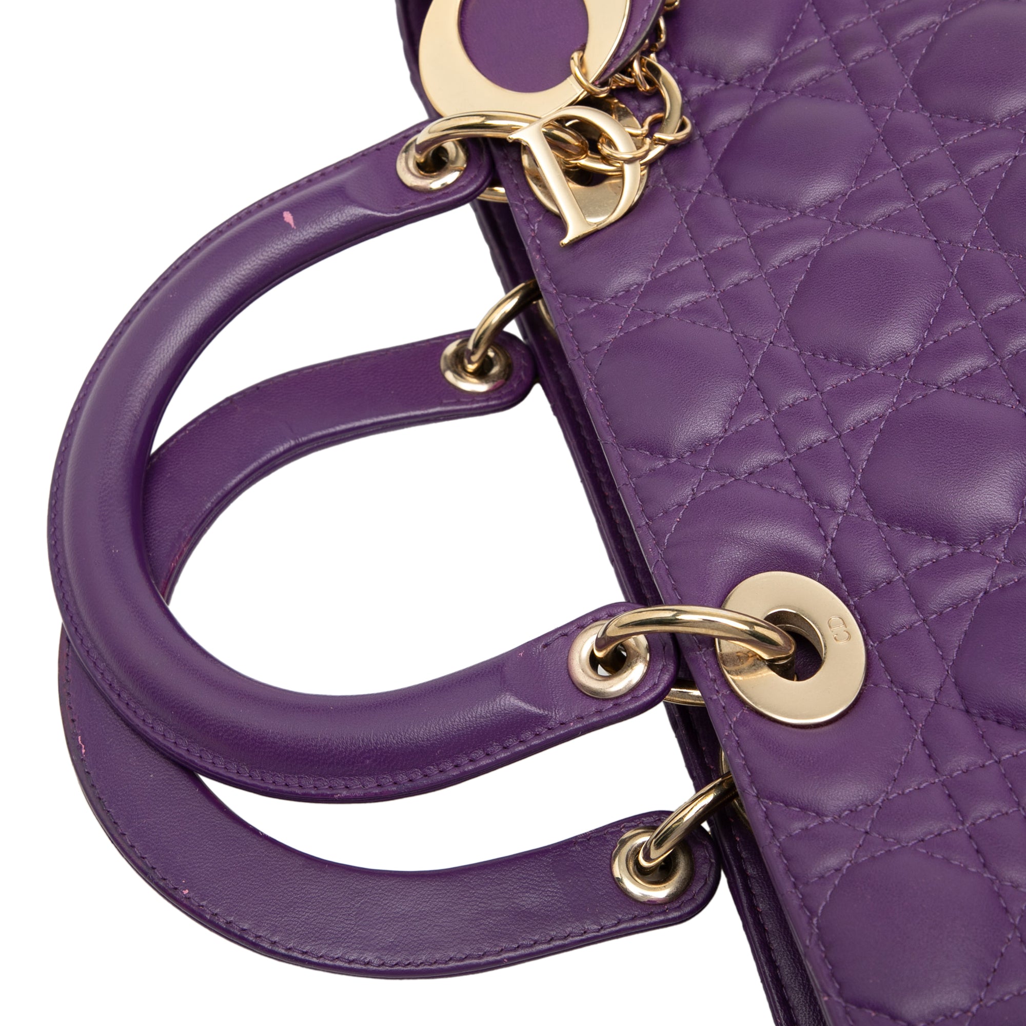 Large Lambskin Cannage Lady Dior - Image 7