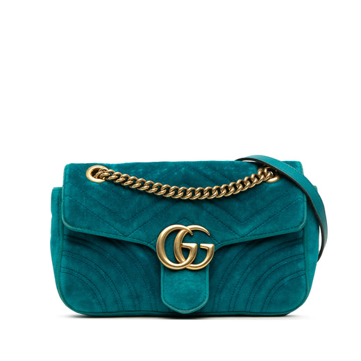 Medium GG Marmont Matelasse Velvet Shoulder Bag - Image 1