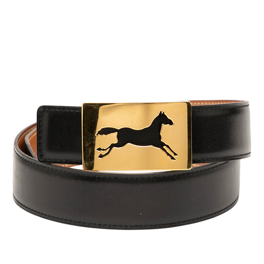 Box Calf Horse Buckle Belt - Image 1