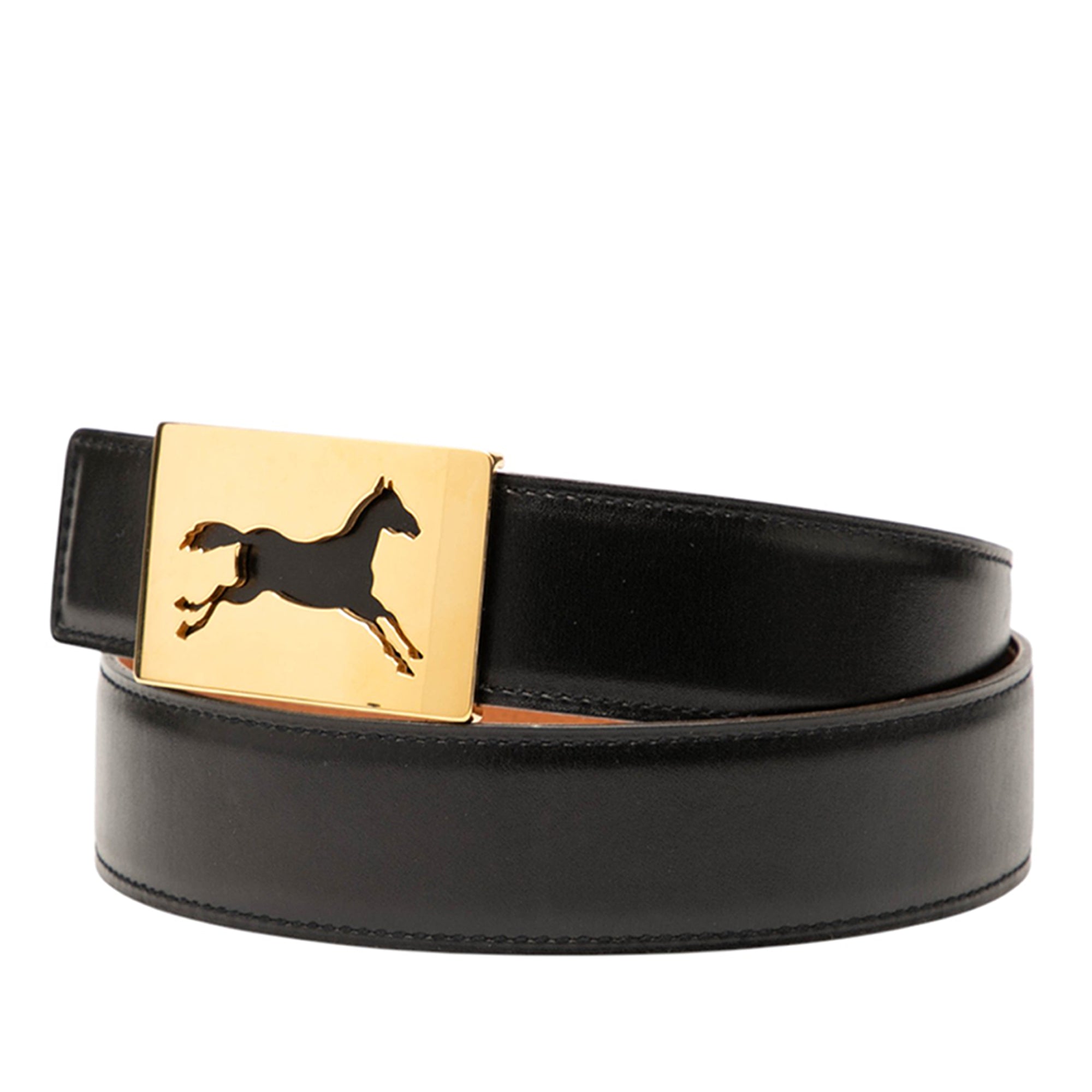 Box Calf Horse Buckle Belt - Image 2