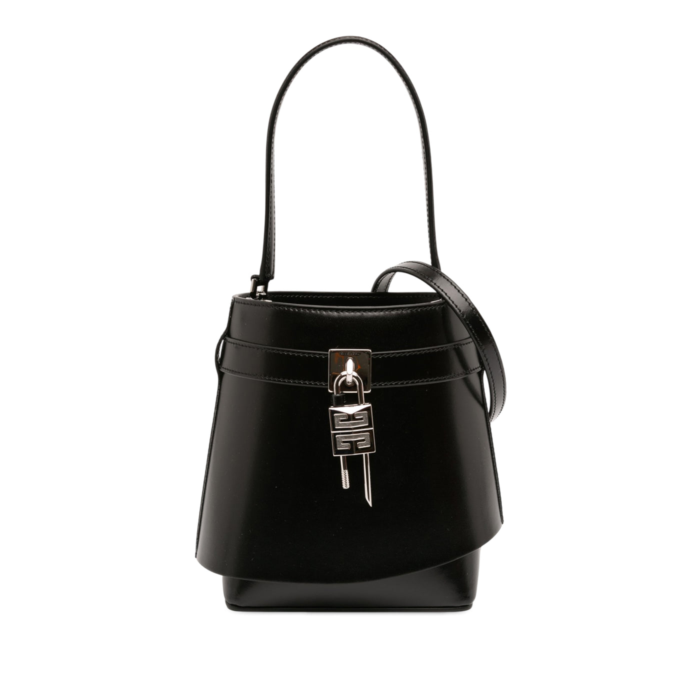 Micro Leather GV Shark Lock Bucket Bag - Image 1