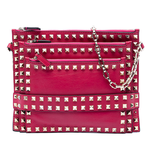 Leather Rockstud Triple Zip Crossbody - Image 1