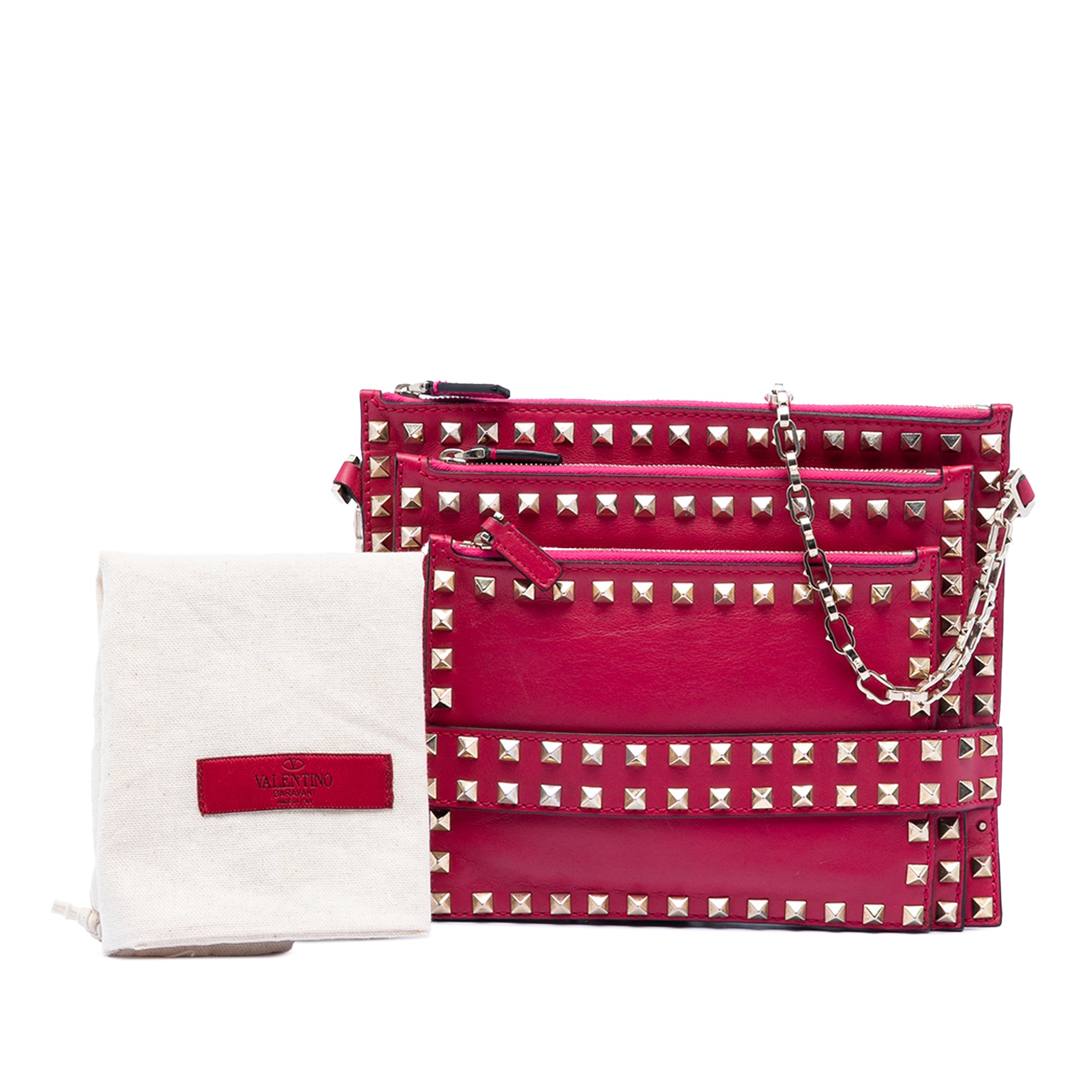 Leather Rockstud Triple Zip Crossbody - Image 8
