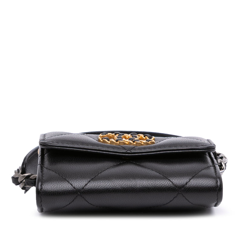 Quilted Lambskin 19 Flap Coin Purse With Chain - Image 3