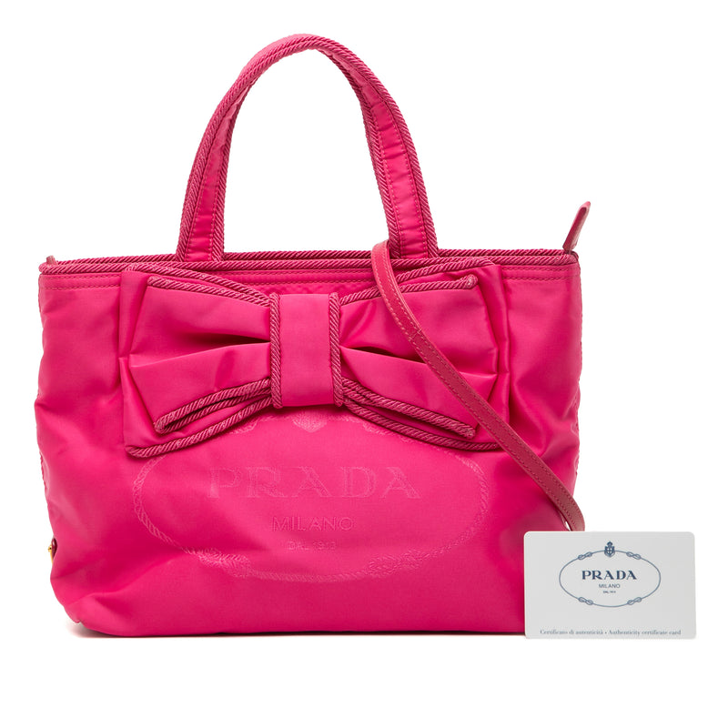 Tessuto Canapa Logo Bow Satchel - Image 7