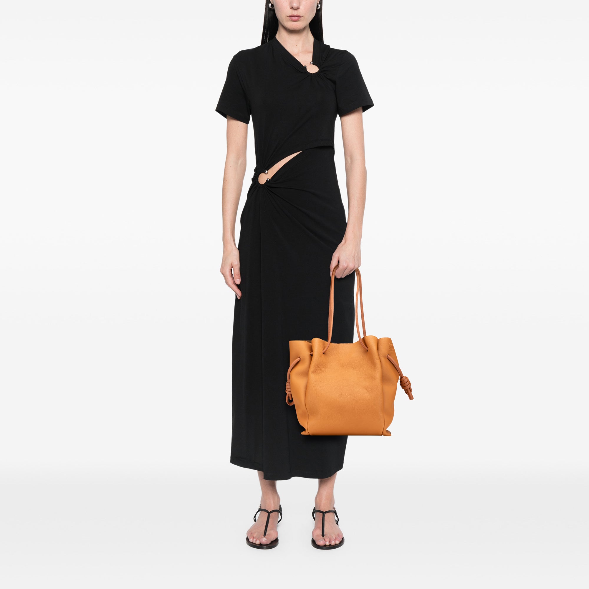 Medium Leather Flamenco Knot Tote - Image 10