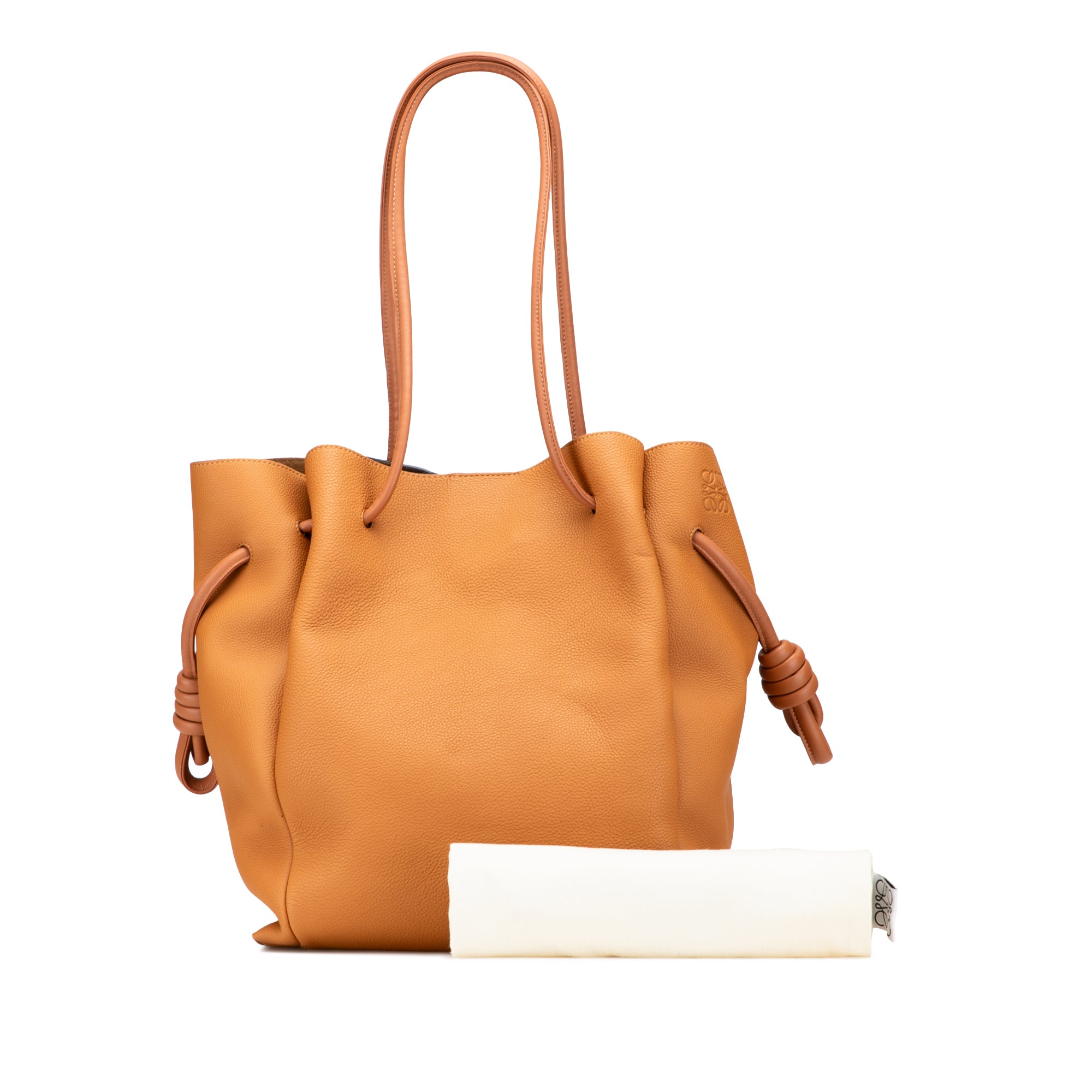 Medium Leather Flamenco Knot Tote - Image 11