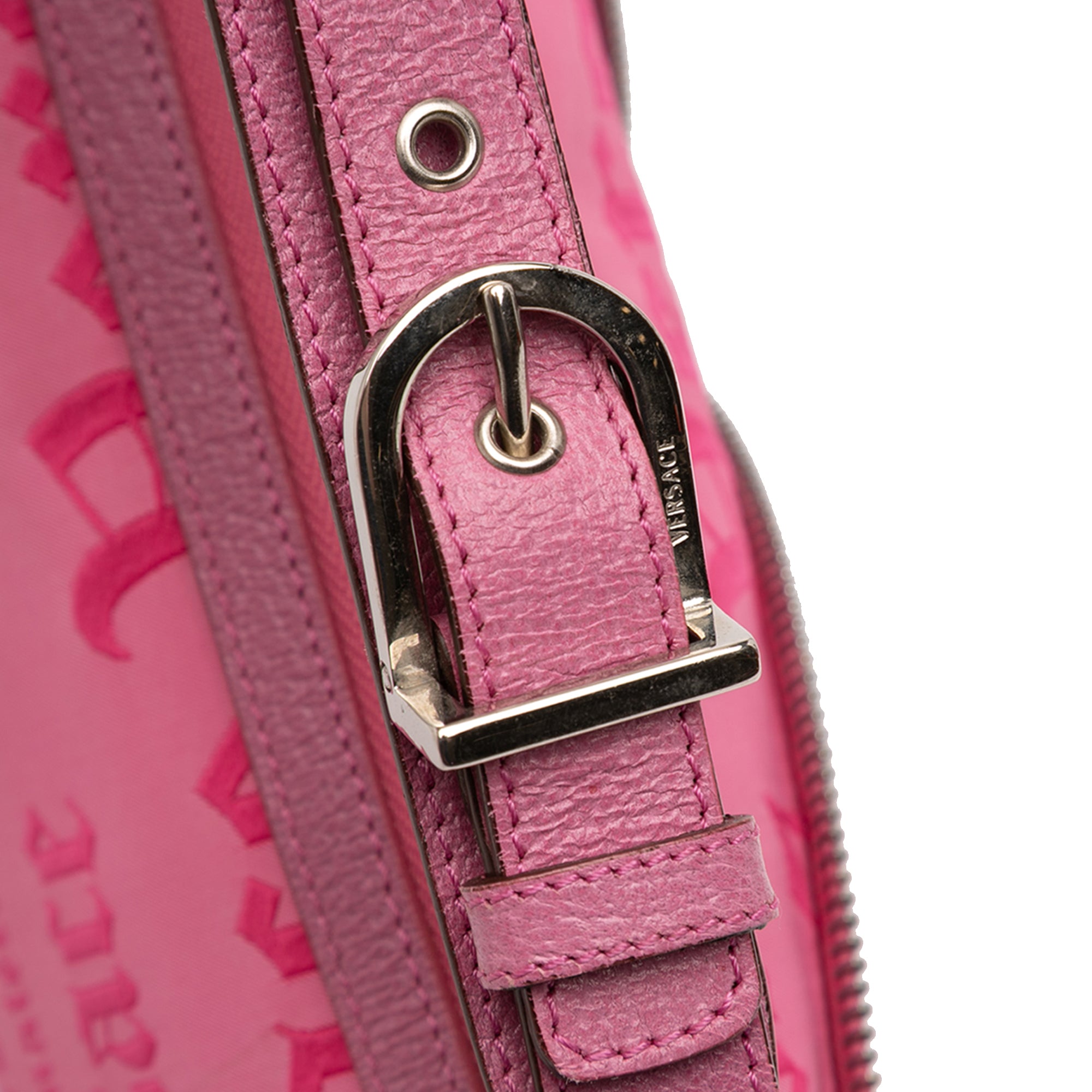 Canvas Gothic Logo Repeat Handbag - Image 9