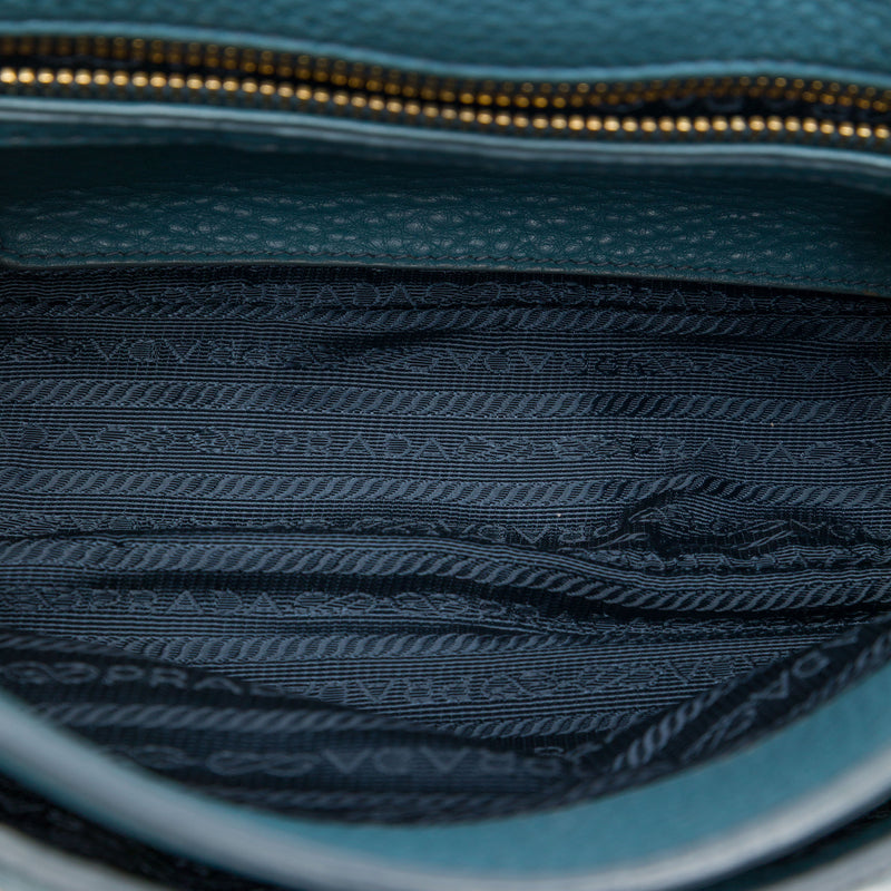 Vitello Daino Push Lock Double Buckle Messenger Bag - Image 4