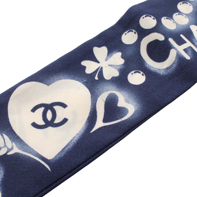Coco Charms Print Silk Slim Bandeau Scarf - Image 8