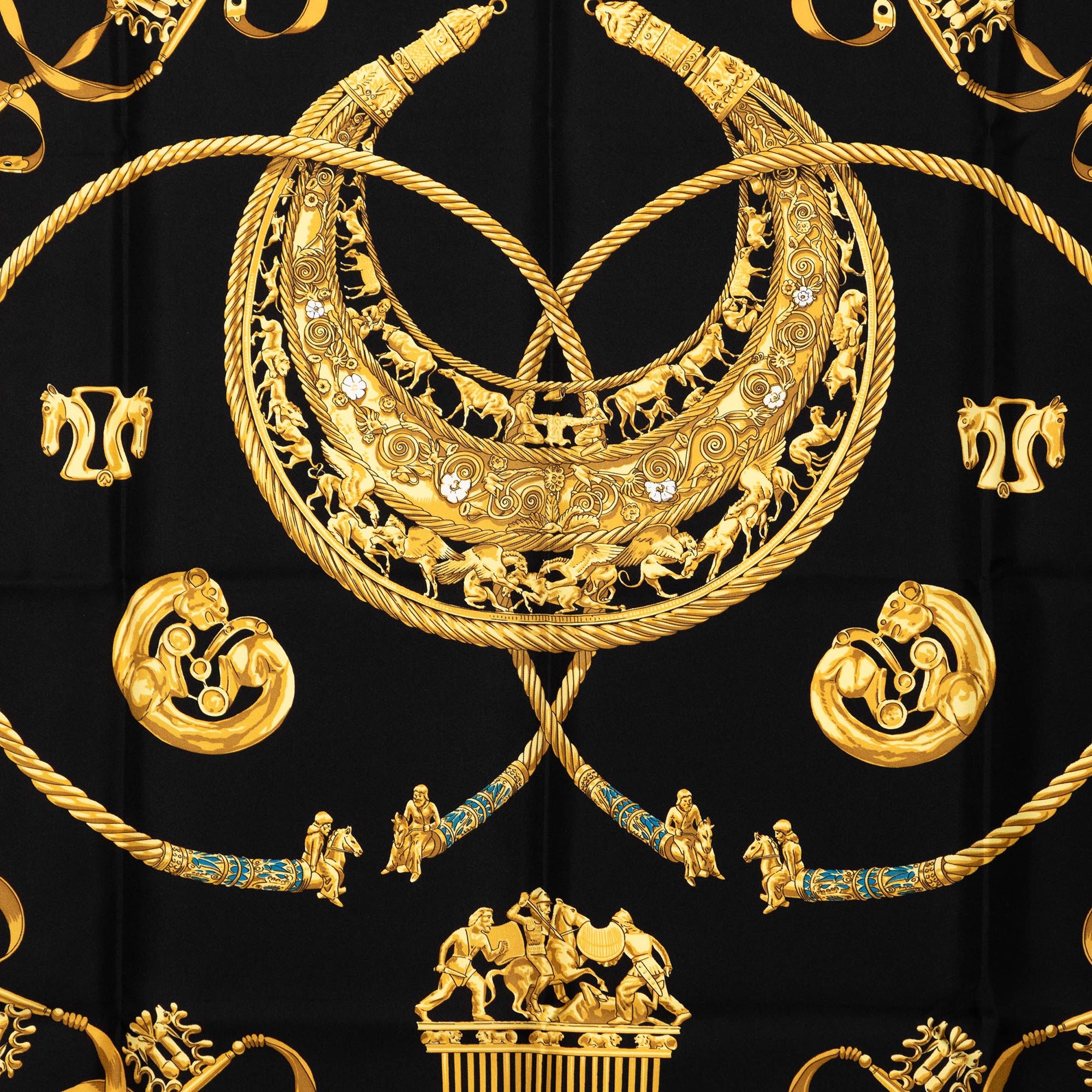 Les Cavaliers d Or Silk Scarf 90 - Image 4