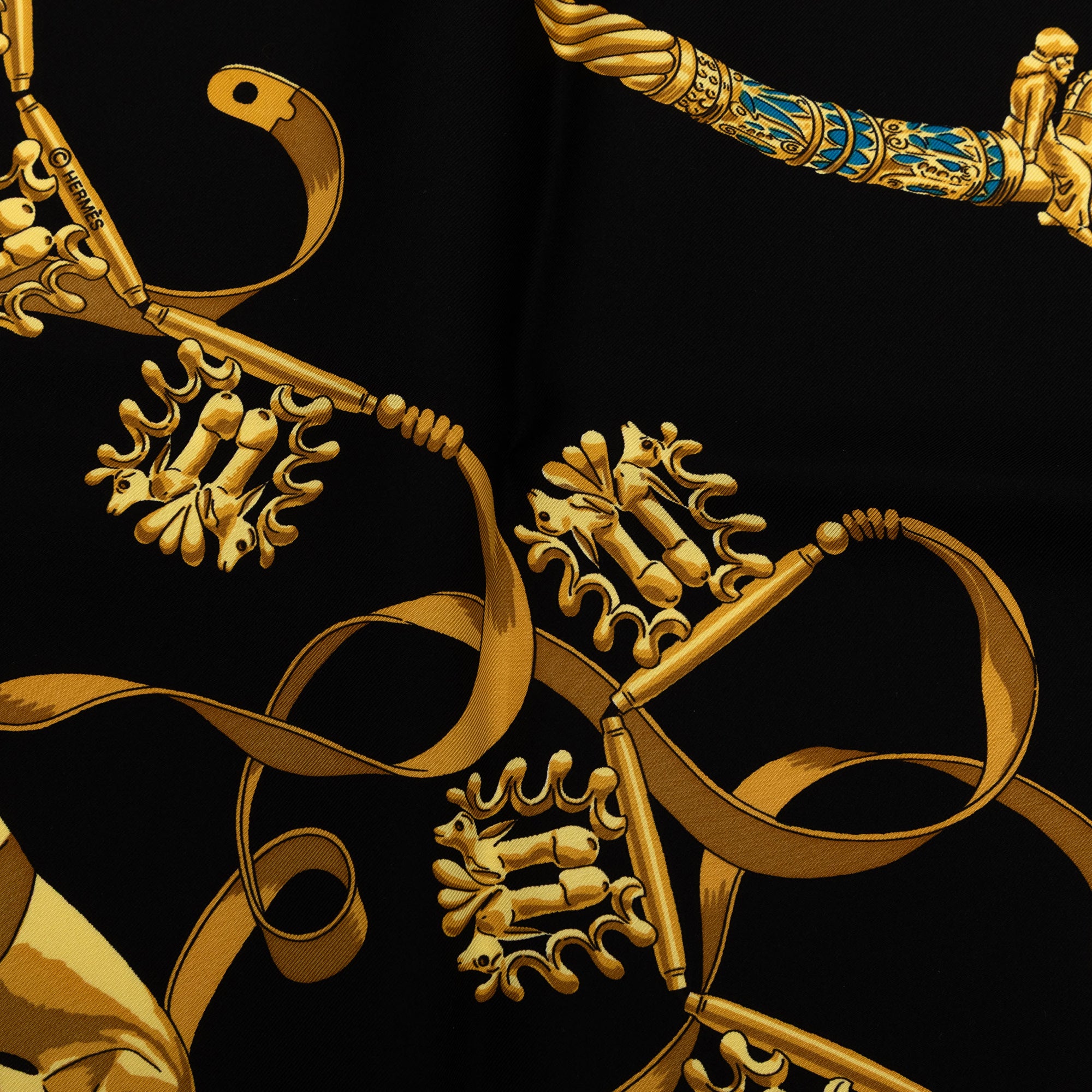 Les Cavaliers d Or Silk Scarf 90 - Image 6