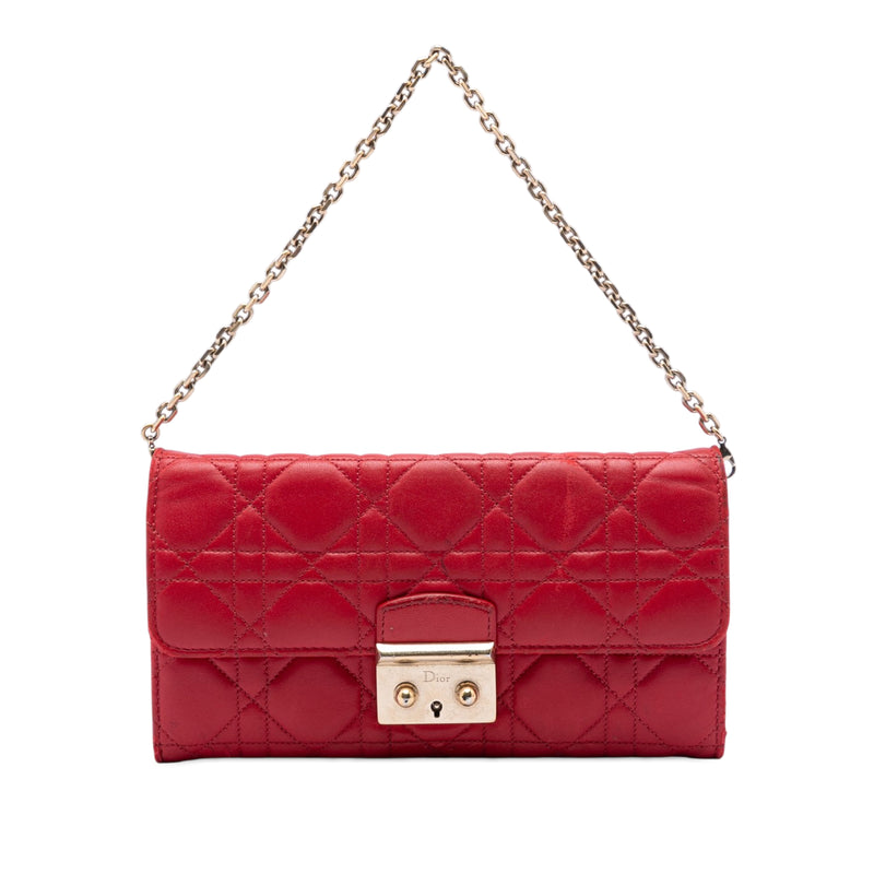 Lambskin Cannage Miss Dior Promenade Wallet on Chain