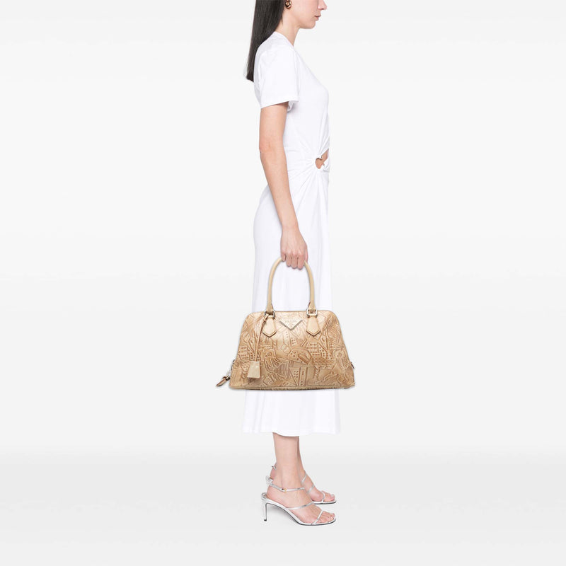 Embossed Leather Handbag - Image 8