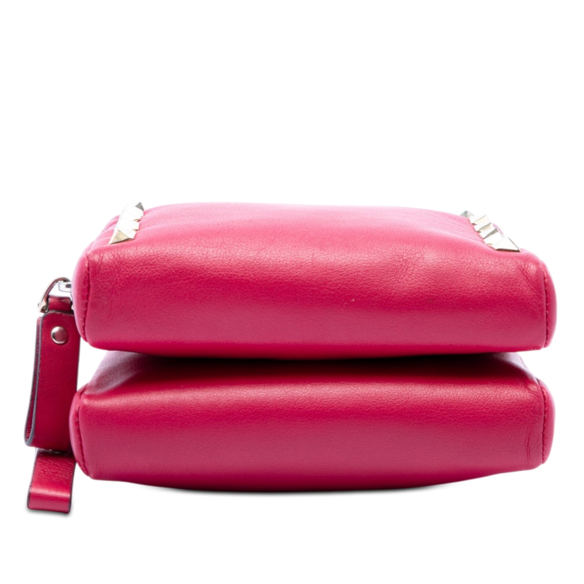 Leather Rockstud Double Zip Chain Crossbody - Image 3