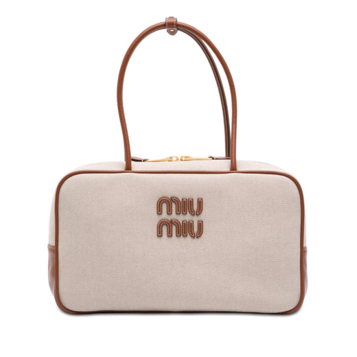 Large Canvas and Leather Logo Beau Handbag - Image 1