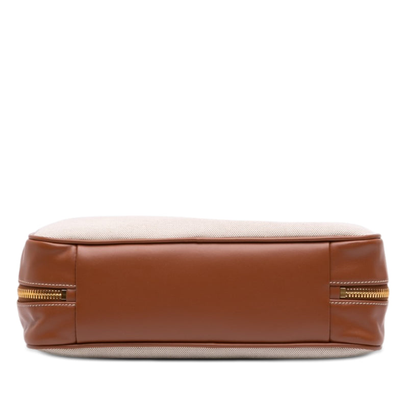 Large Canvas and Leather Logo Beau Handbag - Image 3