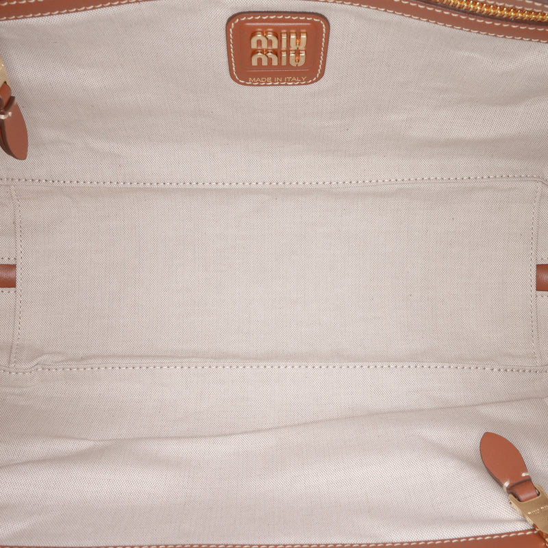 Large Canvas and Leather Logo Beau Handbag - Image 4