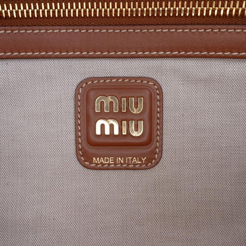 Large Canvas and Leather Logo Beau Handbag - Image 5