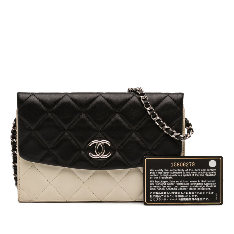 CC Bicolor Quilted Lambskin Double Sided Wallet on Chain - Image 12