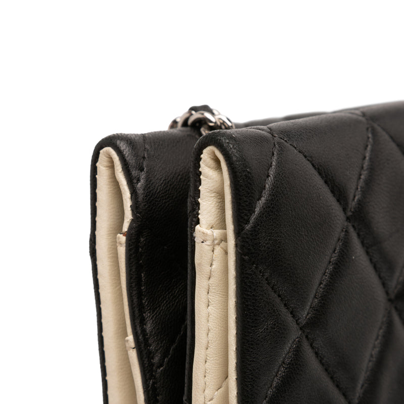 CC Bicolor Quilted Lambskin Double Sided Wallet on Chain - Image 8