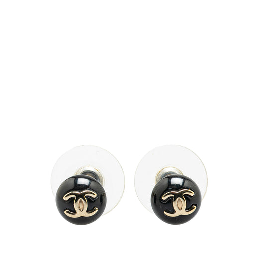 Resin CC Button Push Back Earrings - Image 1
