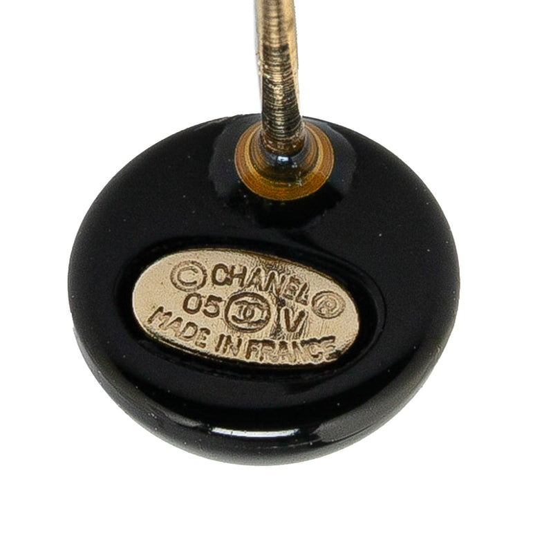 Resin CC Button Push Back Earrings - Image 3
