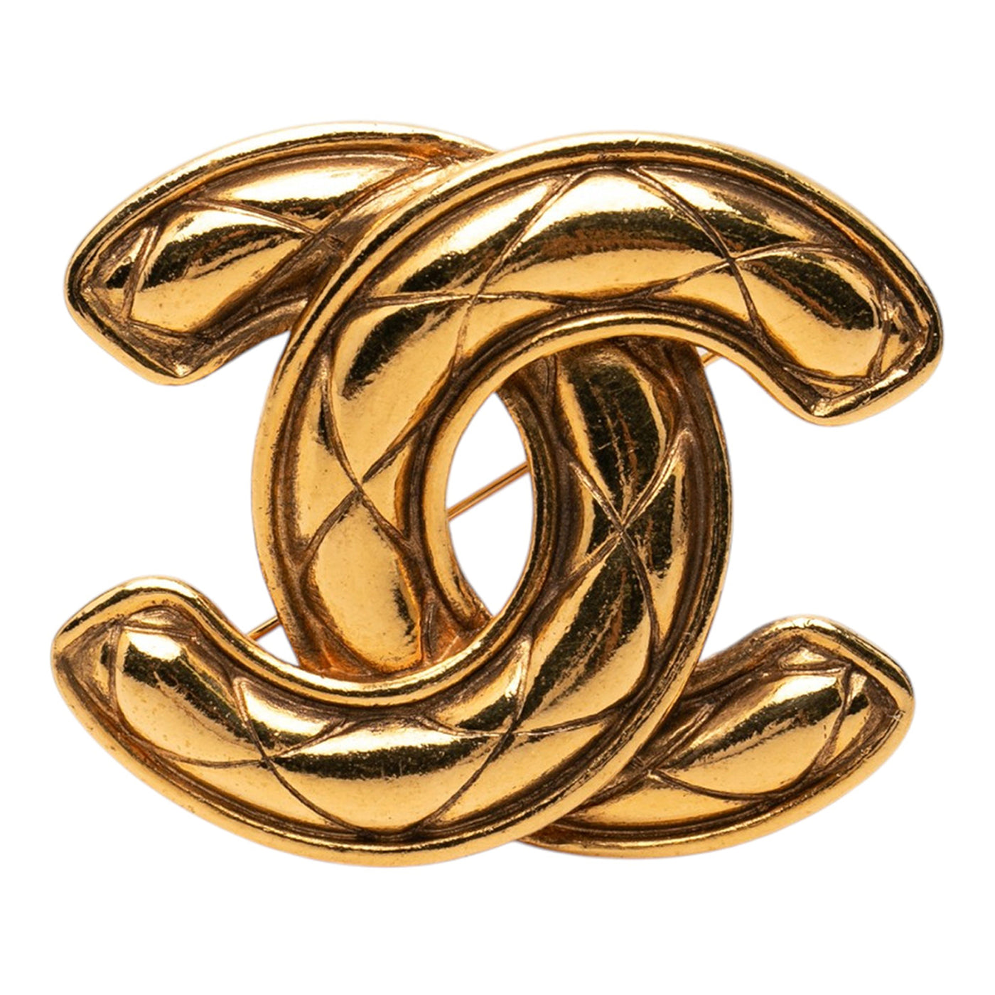 CC Gold Plated Quilted Brooch - Image 1