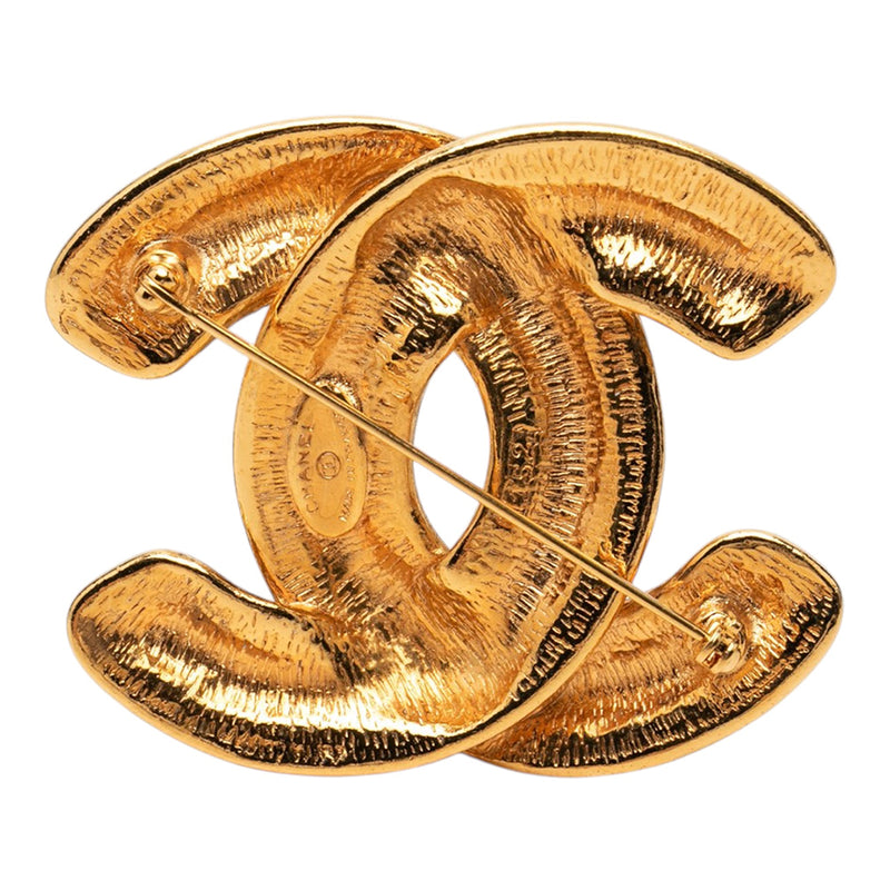 CC Gold Plated Quilted Brooch - Image 2