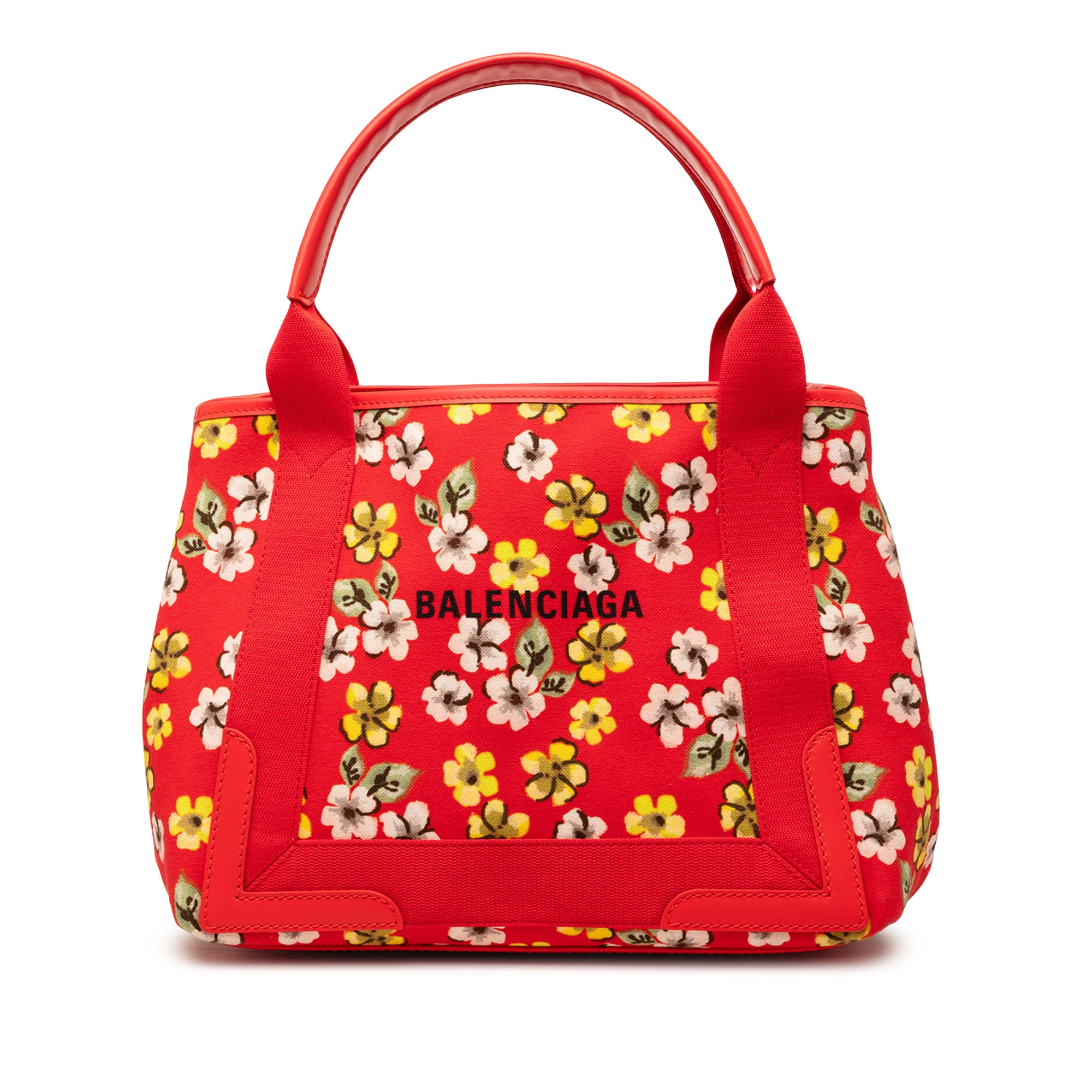 Canvas Floral Print Navy Cabas S - Image 1