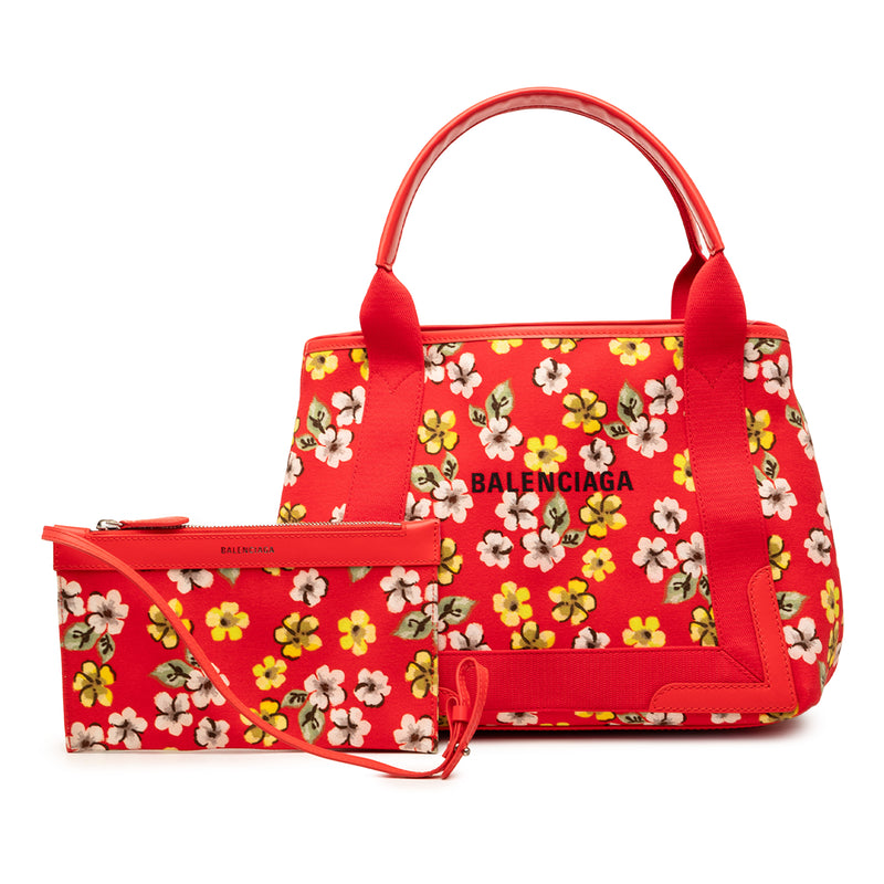 Canvas Floral Print Navy Cabas S - Image 8