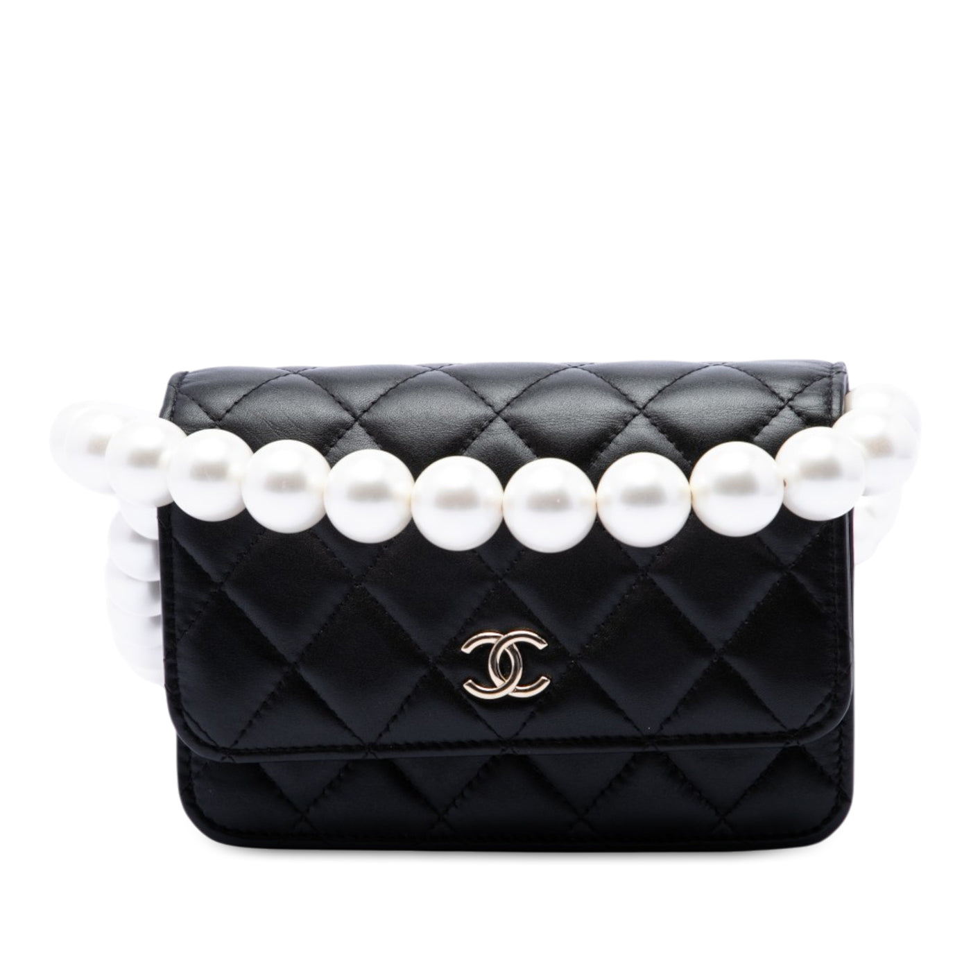 CC Quilted Lambskin Maxi Pearl Chain Strap - Image 1