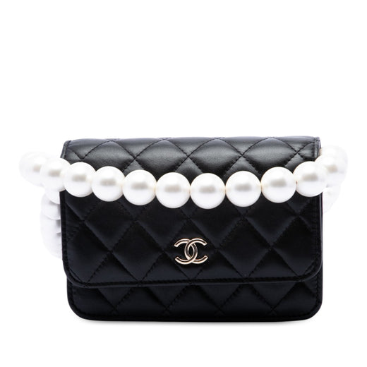 CC Quilted Lambskin Maxi Pearl Chain Strap - Image 1