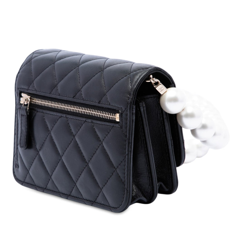 CC Quilted Lambskin Maxi Pearl Chain Strap - Image 2