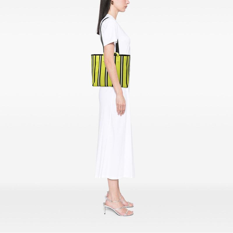 Medium Lambskin Barbes East West Striped Shopper Tote - Image 6