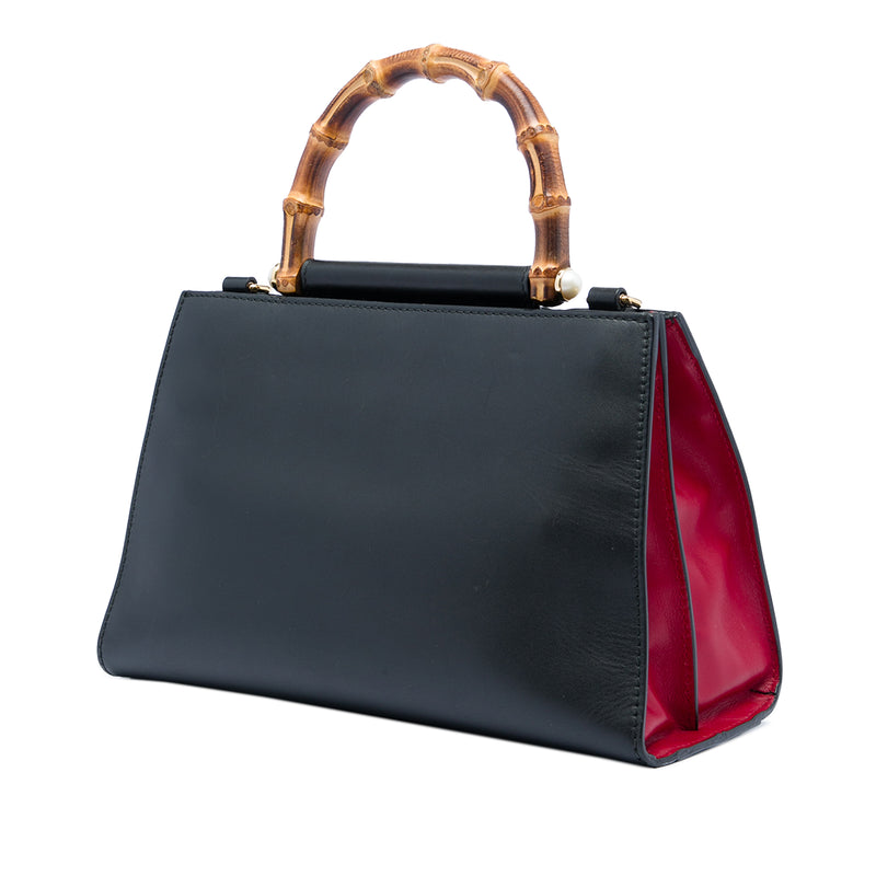 Small Calfskin Bamboo Web Nymphaea Satchel - Image 2