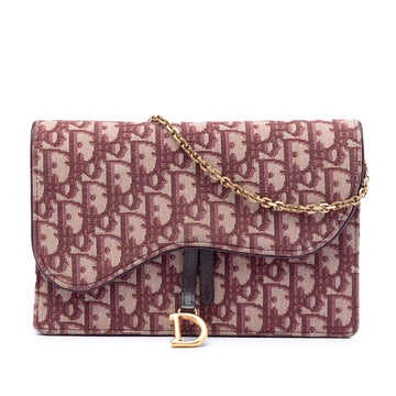 Oblique Canvas Saddle Wallet On Chain - Image 1