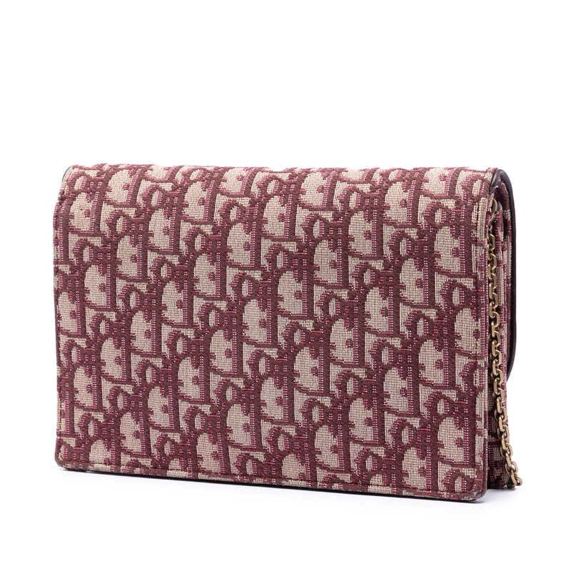 Oblique Canvas Saddle Wallet On Chain - Image 2