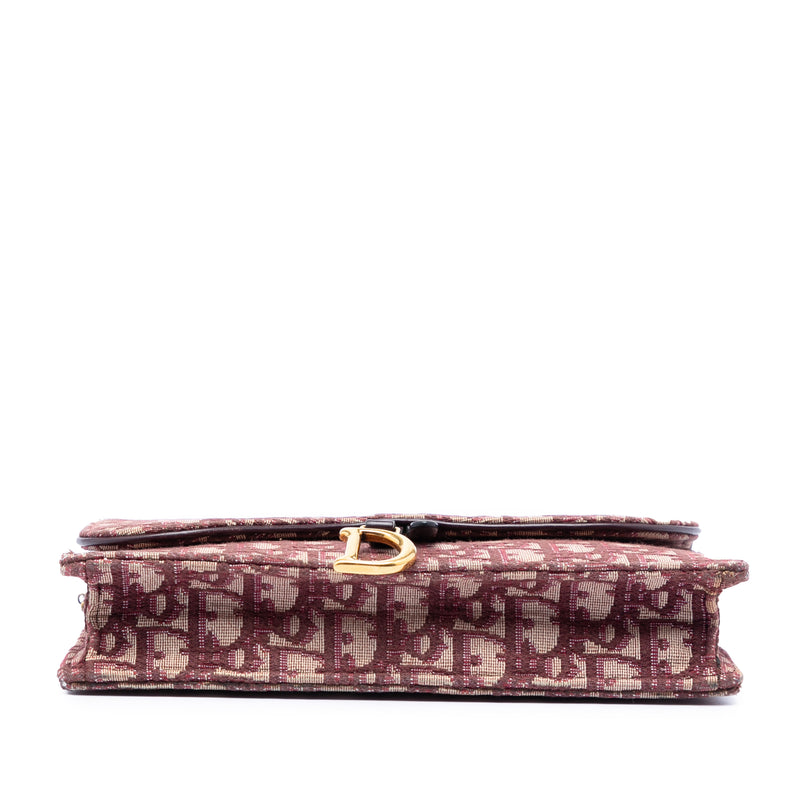 Oblique Canvas Saddle Wallet On Chain - Image 3