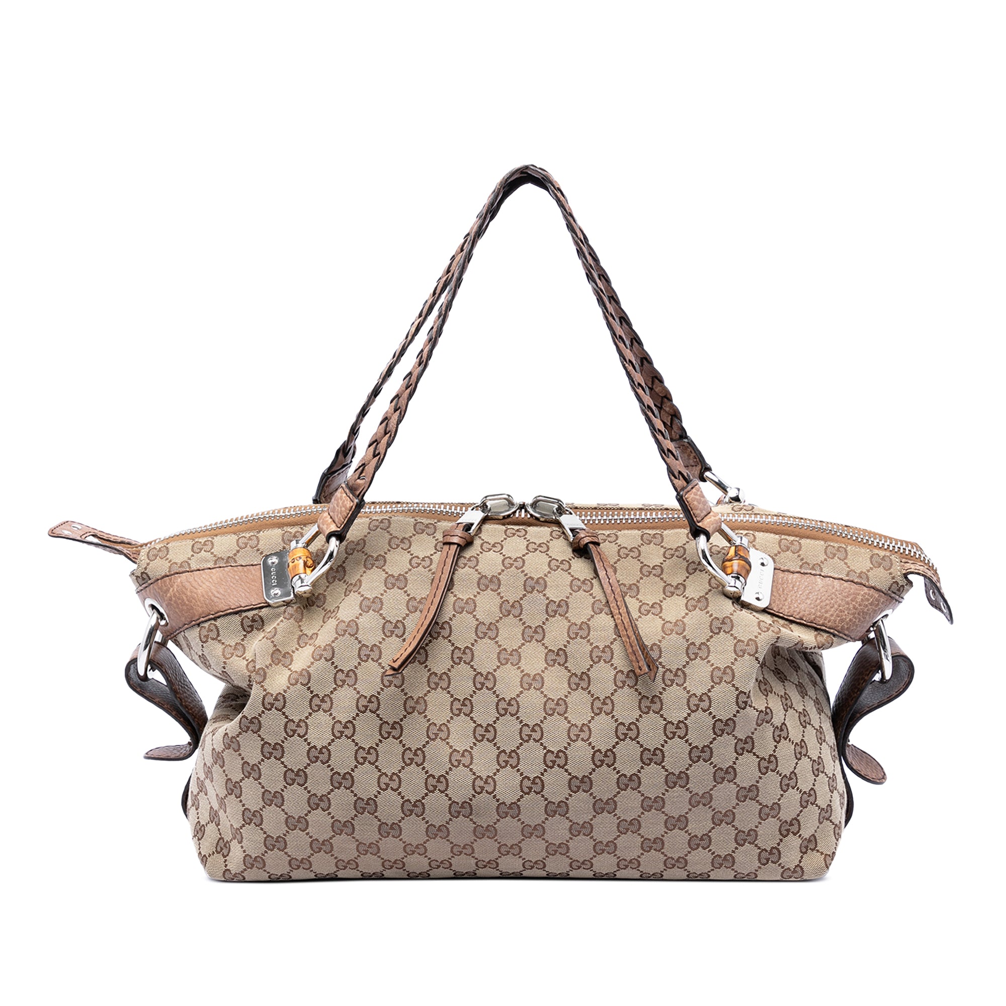 Medium GG Canvas Bamboo Bar Tote - Image 1
