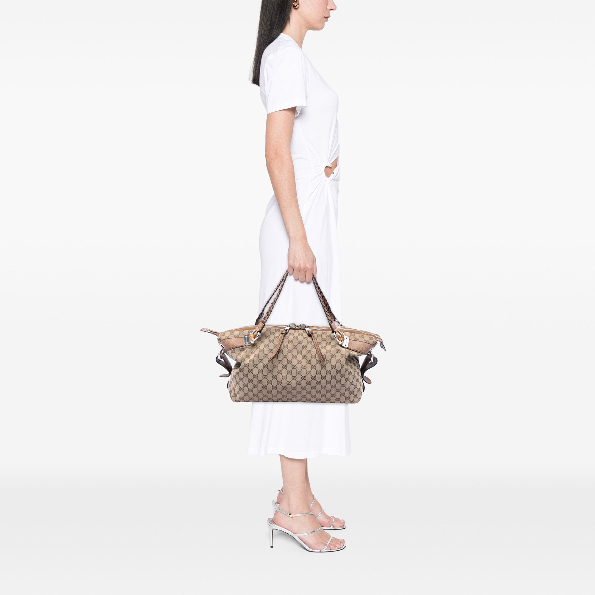 Medium GG Canvas Bamboo Bar Tote - Image 7